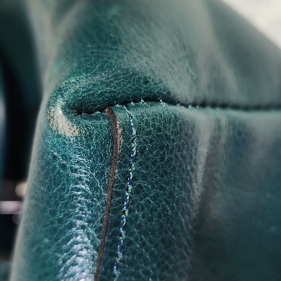 Patricia Nash Seluci Blue Coral Green Leather Backpack Nwt - Picture 11 of 11